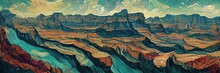 Grand Canyon In The Oil Painting Style.
