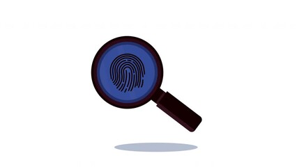 Wall Mural - finger print in magnifying glass