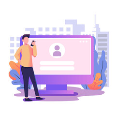 Poster - Sign in page flat style illustration design