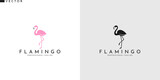 Fototapeta Tulipany - Pink flamingo logo. Beautiful bird
