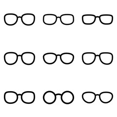 Wall Mural - Set of Glasses in flat style isolated