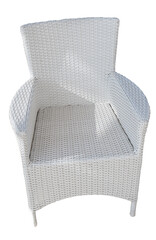 White wicker chair isolated on white