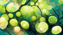 Green Light Abstract Digital Painting Background