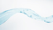 © nanako - 白背景にウェーブしながら流れる水。背景素材。