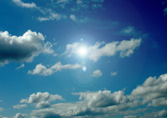 Wall Mural - white air clouds in the blue sky