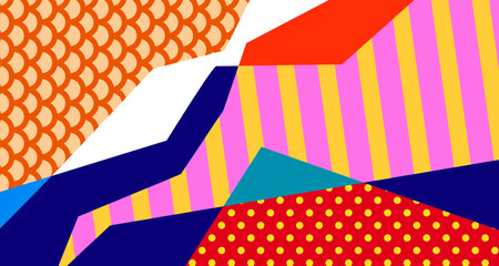 Aufkleber - Abstract liquid shape. Dynamic and geometric design. Isolated gradient waves with geometric lines, dots, batik Indonesia pattern. Vector illustration