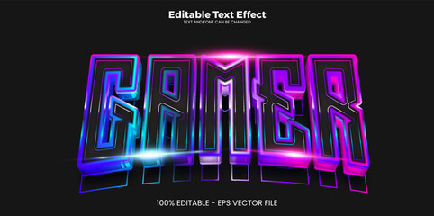 Wall Mural - Gamer editable text effect in modern trend style