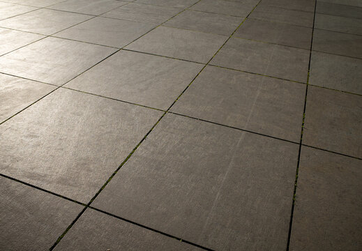 grey paved concrete or stone slab floor