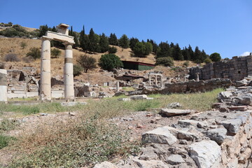 Poster - Pillars in the ruins of Ephesus old city, Selcuk, Izmir, Turkey