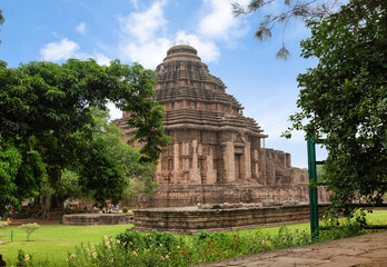 Wall Mural - Ancient Konark sun temple made of sandstone built in the 13th century at Puri, Odisha, India is a designated UNESCO World Heritage site. 