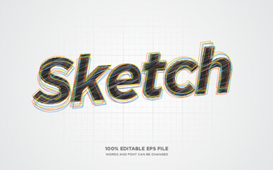 Fototapete - Sketch editable text style effect	
