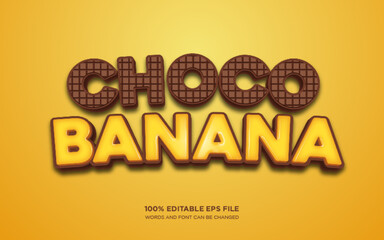 Poster - chocolate banana 3d editable text style effect
