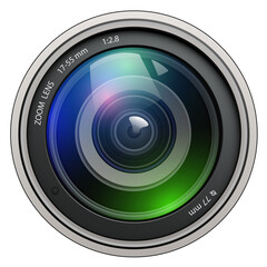 Poster - Camera photo lens, 3d icon isolated.