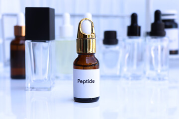 Poster - peptide in a bottle, chemical ingredient in beauty product