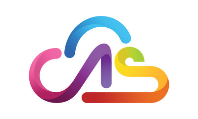 Wall Mural - colorful CNS cloud logo template