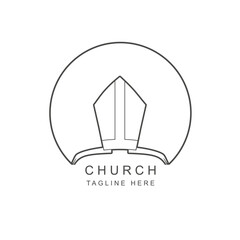 catholic hat illustration. church emblem. christianity concept logo design.