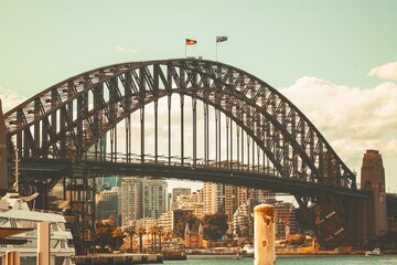 Sticker - Famous Sydney Harbour Bridge in the city of Sydney, Australia