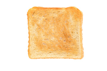 Wall Mural - Slice of toasted bread isolated on a transparent background in close-up .