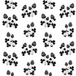 Wild meadow seamless pattern. Monochrome clover print. Vector drawing. Simple nature floral background.