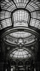  Low angle view of glass dome ceiling of Galleria Vittorio Emanuele
