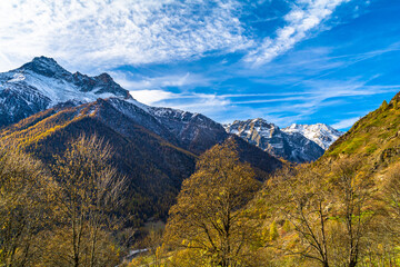 Wall Mural - I tesori della Valle Varaita: il piccolo borgo di Bellino a cavallo tra il Monviso ed il Pelvo d’Elva