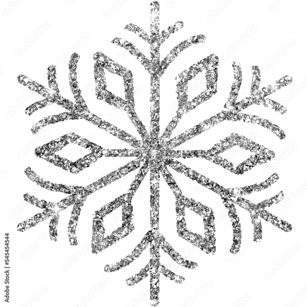 Silver Gold Glitter Snowflake Stock Illustration | Adobe Stock