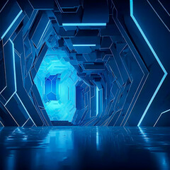 Wall Mural - Blue crystal background