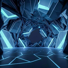 Wall Mural - Blue crystal background