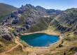 Aerial View of Saliencia Lake at Somiedo National Park, Asturias