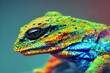 Digital Illustration Isolated Colourful Lizard 
