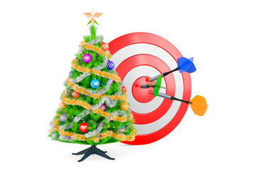 Poster - target and mission in new year concept, 3d rendering