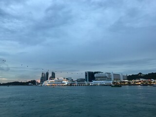 Sticker - Night of Sentosa Boardwalk in Singapore