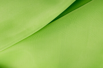 Sticker - green silk fabric. wavy fabric texture