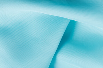 Poster - blue silk fabric. wavy fabric texture