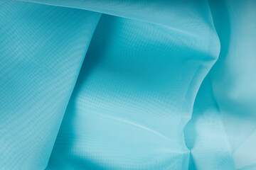 Poster - blue silk fabric. wavy fabric texture