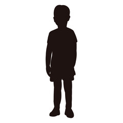 Wall Mural - silhouette black boy child, vector