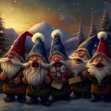 Gnomes Singing Christmas Carol 