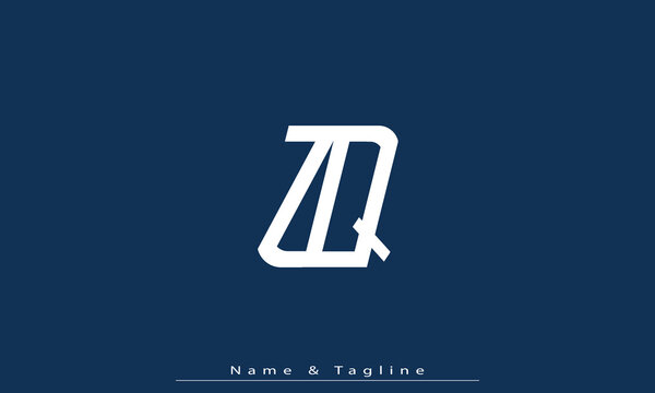 Alphabet letters Initials Monogram logo ZQ , QZ