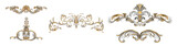 Fototapeta Na sufit - Noble festive white and gold vintage style embellishment design ornaments isolated 