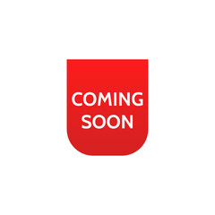 Aufkleber - Coming soon promo labels. Red ribbons. Vector bage and banners