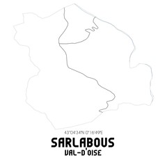  SARLABOUS Val-d'Oise. Minimalistic street map with black and white lines.