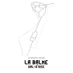  LA BALME Val-d'Oise. Minimalistic street map with black and white lines.