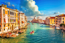 Grand Canal And Basilica Santa Maria Della Salute In Venice