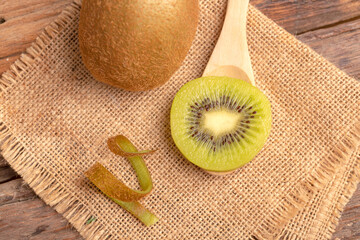 Wall Mural - Top view of a sweet kiwi slice