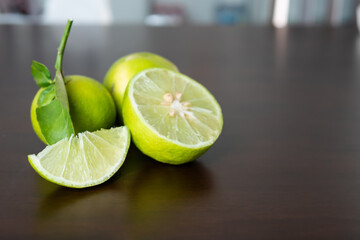 Wall Mural - Organic green lime on the table