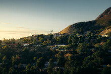 Hollywood Hills At Sunset In Los Angeles California