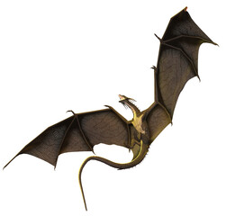 Wall Mural - 3d rendered fantasy dragon isolated on transparent background - 3d illustration