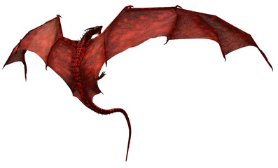 Wall Mural - 3d rendered fantasy dragon isolated on transparent background - 3d illustration