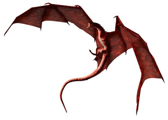 Wall Mural - 3d rendered fantasy dragon isolated on transparent background - 3d illustration