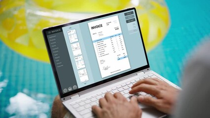 Leinwandbilder - Online Invoice Management And Electronic Billing On Computer